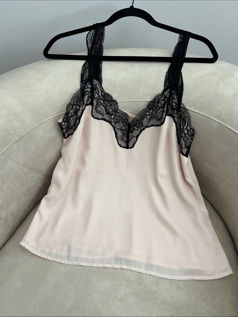 Wayf Pink Lace-Trim Satin Cami Bandeau